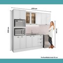 Ver imagem 5 de Cozinha Completa com Balcao Milla Aspen 10 Portas MDF 270cm Branco Moveis Carraro
