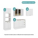 Ver imagem 3 de Cozinha Completa com Balcao Milla Aspen 10 Portas MDF 270cm Branco Moveis Carraro