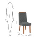 Ver imagem 2 de Conjunto com 4 Cadeiras Estofadas para Mesa de Jantar Sara MDF Freijó Linho Granito DJ Móveis
