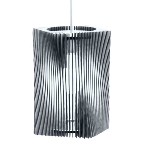 Luminária Teto tipo Pendente TOWER MDF - Completa - Cor: Preta