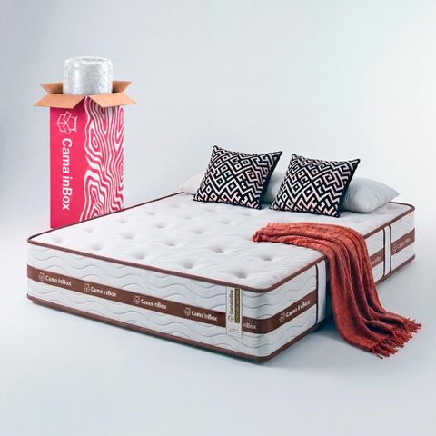 Colchão King Molas Ensacadas a Vácuo 193x203cm Wood Cama Inbox
