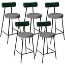 Ver imagem 1 de Kit 05 Banquetas Baixa Cozinha e Sala Jantar Bancada Milão L02 Facto Verde Cinza Escuro - lyam decor