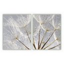 Ver imagem 1 de kit com 2 Quadros Decorativos Florais com Moldura e Vidro para Sala Quarto Escritório e Clínica 82x1