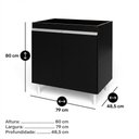 Ver imagem 4 de Balcão Gabinete Cozinha Lux 79cm 100% Mdf 02 Portas com Tampo Preto - Desk Design