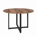 Ver imagem 2 de Mesa Industrial Circular Pé Quadro - 120 X 120!!! Nogal/preto