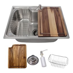 Kit Cuba Gourmet Cozinha Aço Inox 50x40cm e Tábua de Corte - 1