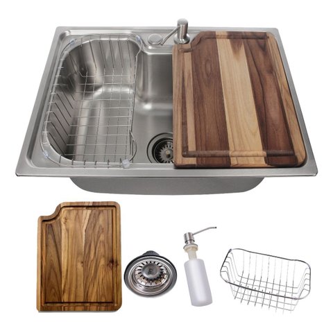Kit Cuba Gourmet Cozinha Aço Inox 50x40cm e Tábua de Corte