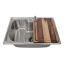 Ver imagem 3 de Kit Cuba Gourmet Cozinha Aço Inox 50x40cm e Tábua de Corte
