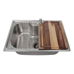 Kit Cuba Gourmet Cozinha Aço Inox 50x40cm e Tábua de Corte - 3