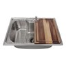 Kit Cuba Gourmet Cozinha Aço Inox 50x40cm e Tábua de Corte - 3
