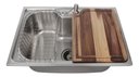 Ver imagem 3 de Kit Cuba Gourmet Cozinha Aço Inox 50x40cm e Tábua de Corte