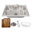 Ver imagem 2 de Kit Cuba Gourmet Cozinha Aço Inox 50x40cm e Tábua de Corte