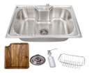 Ver imagem 2 de Kit Cuba Gourmet Cozinha Aço Inox 50x40cm e Tábua de Corte