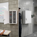Ver imagem 4 de Armário Porta Celular 28 Vãos Organizador Escola Academia Guarda Nichos KA01 Kzkzen Branco
