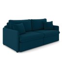 Ver imagem 1 de Sofá Retrátil Reclinável 3 Lugares 194cm Maili Veludo Azul K01 - D’Rossi