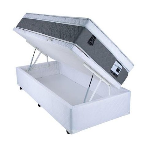 BOX BAU CONJUGADA ESPUMA DUPLA SOLTEIRO KING CORINO (110KG - 0.96X2.03X56):PRETO