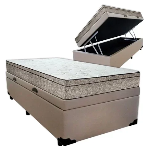 Ver imagem 2 de BOX BAU CONJUGADA ESPUMA DUPLA SOLTEIRO KING CORINO (110KG - 0.96X2.03X56):PRETO