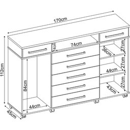 Comoda 7 Gavetas London Demóbile - 3