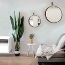 Ver imagem 3 de Espelho Decorativo Short Strip Marrom Alça Corino Caramelo 60 cm Redondo Marrom/Caramelo, 60 cm