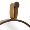 Espelho Decorativo Short Strip Marrom Alça Corino Caramelo 60 cm Redondo Marrom/Caramelo, 60 cm - 6