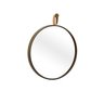 Espelho Decorativo Short Strip Marrom Alça Corino Caramelo 60 cm Redondo Marrom/Caramelo, 60 cm - 4