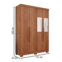 Ver imagem 4 de Guarda-roupa Solteiro Pinheiro 4 Portas 2 Gavetas com Espelho Cinamomo - Pnr Móveis