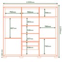 Ver imagem 5 de Guarda Roupa 6 Portas 2 Gavetas 230cm Marrocos Ripadomegasul