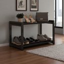 Ver imagem 5 de Sapateira Multiuso Atenas Pequena de Metal 2 Prateleiras Mdf:preto-preto