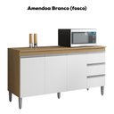 Ver imagem 4 de Balcao com Tampo 3 Pt 3 G 160 Cm Andreia Amendoa Branco Reajl Moveis