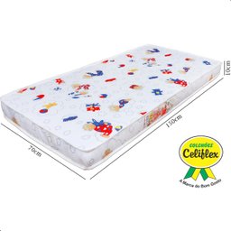 Colchão de Cama Infantil Baby Luxo Espuma D20 Estampado 70x150cm - 6