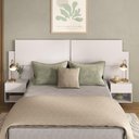 Ver imagem 1 de Cabeceira Casal/queen com 2 Mesas de Cabeceira 232cm Multimóveis Mp4317 Branco Branco