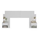Ver imagem 2 de Cabeceira Casal/queen com 2 Mesas de Cabeceira 232cm Multimóveis Mp4317 Branco Branco