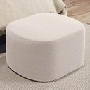 Ver imagem 1 de Puff Decorativo Orgânico para Living Quarto 70cm Doha W01 Bouclê Creme - Lyam Decor