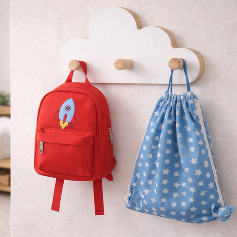 Cabideiro Infantil Nuvem Branco para Quarto de Bebê