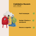 Ver imagem 3 de Cabideiro Infantil Nuvem Branco para Quarto de Bebê