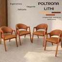 Ver imagem 5 de Kit 4 Poltronas Lithi em Durango Antílope Design Elegante Sofisticadas