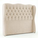 Ver imagem 1 de Cabeceira Cama Box King Size Alora 195cm Estofada Capitonê Moderna Bouclê Bege - Desk Design