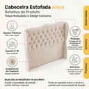 Ver imagem 3 de Cabeceira Cama Box King Size Alora 195cm Estofada Capitonê Moderna Bouclê Bege - Desk Design
