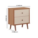 Ver imagem 3 de Mesa de Cabeceira Monza 2 Gavetas em Mdf com Pés Tuboarte Freijo com Off White