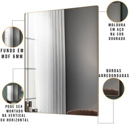 Kit Aparador Buffet Bar Living Santiago Cristaleira Adega Síria e Espelho Ibiza B01 Off White - Lyam - 8