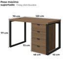 Ver imagem 4 de Mesa Escritorio 120 Cm e Gaveteiro 4 Gavetas Frame Munique Kappesberg