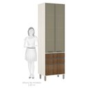 Ver imagem 4 de Paneleiro de Cozinha 70 Cm 2 Portas com Vidro Reflecta Bronze 3 Gavetas Linea Luciane Móveis