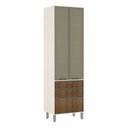 Ver imagem 1 de Paneleiro de Cozinha 70 Cm 2 Portas com Vidro Reflecta Bronze 3 Gavetas Linea Luciane Móveis