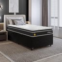 Ver imagem 2 de Cama Box Baú Solteiro + Colchão Life D33 Pillow Top 61x88x188cm - Preto - e-Shop Casa