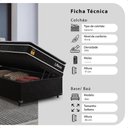 Ver imagem 4 de Cama Box Baú Solteiro + Colchão Life D33 Pillow Top 61x88x188cm - Preto - e-Shop Casa