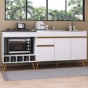 Ver imagem 4 de Kit Balcão de Cozinha para Pia e Balcão para Cooktop/forno 190cm Veneza Multimóveis Mp2384 Branco