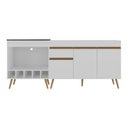 Ver imagem 1 de Kit Balcão de Cozinha para Pia e Balcão para Cooktop/forno 190cm Veneza Multimóveis Mp2384 Branco