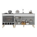 Ver imagem 3 de Kit Balcão de Cozinha para Pia e Balcão para Cooktop/forno 190cm Veneza Multimóveis Mp2384 Branco
