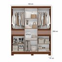 Ver imagem 2 de Guarda Roupa Olímpia 10 Portas e 2 Gavetas - Nogueira Cappuccino - Albatroz