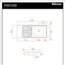 Ver imagem 2 de Pia Inox Fabrinox PSD1200D 120x52cm, cuba direita com furo e torneira